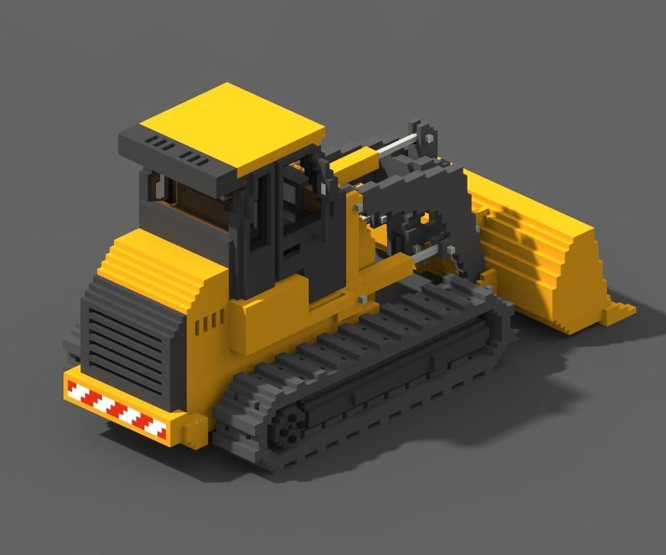 Voxel Crawler Loader Low-poly 3D model_1