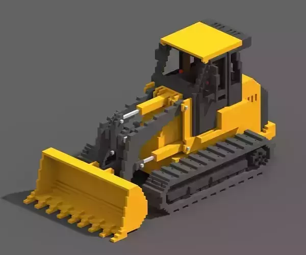 Voxel Crawler Loader Low-poly 3D model