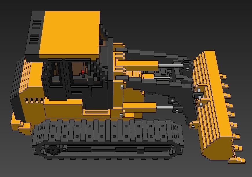 Voxel Crawler Loader Low-poly 3D model_15
