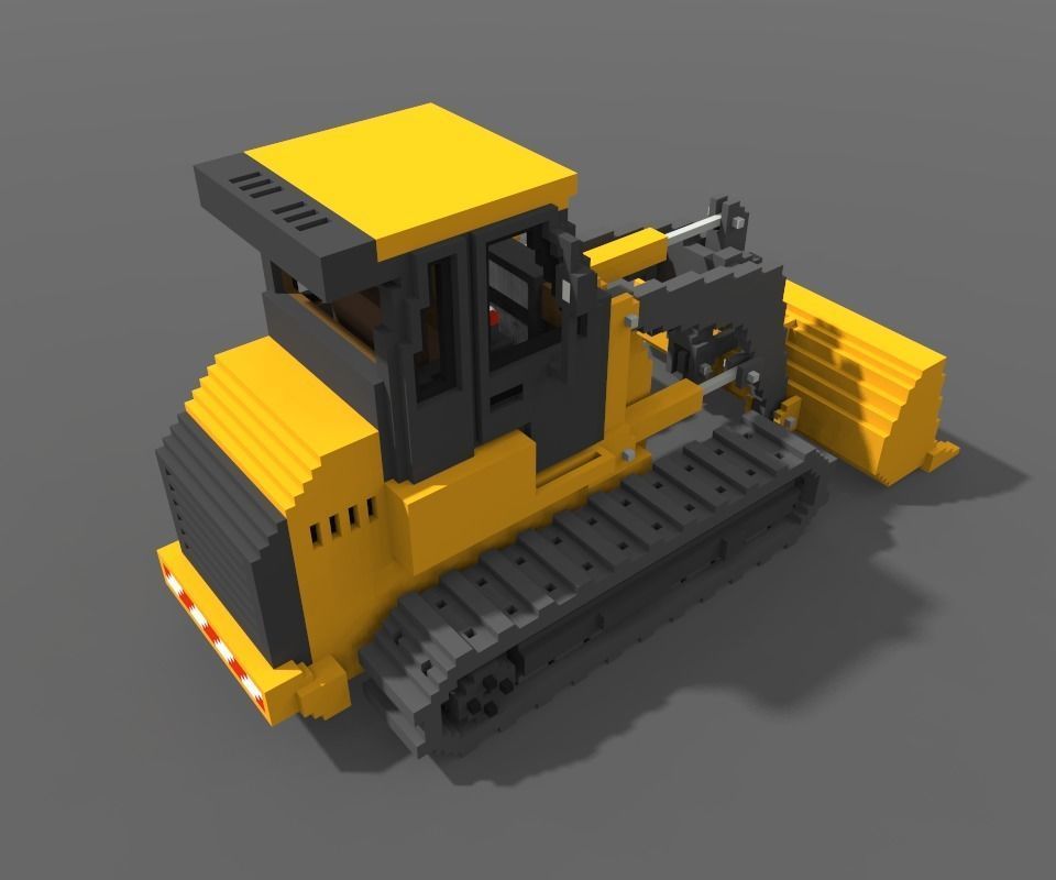 Voxel Crawler Loader Low-poly 3D model_8