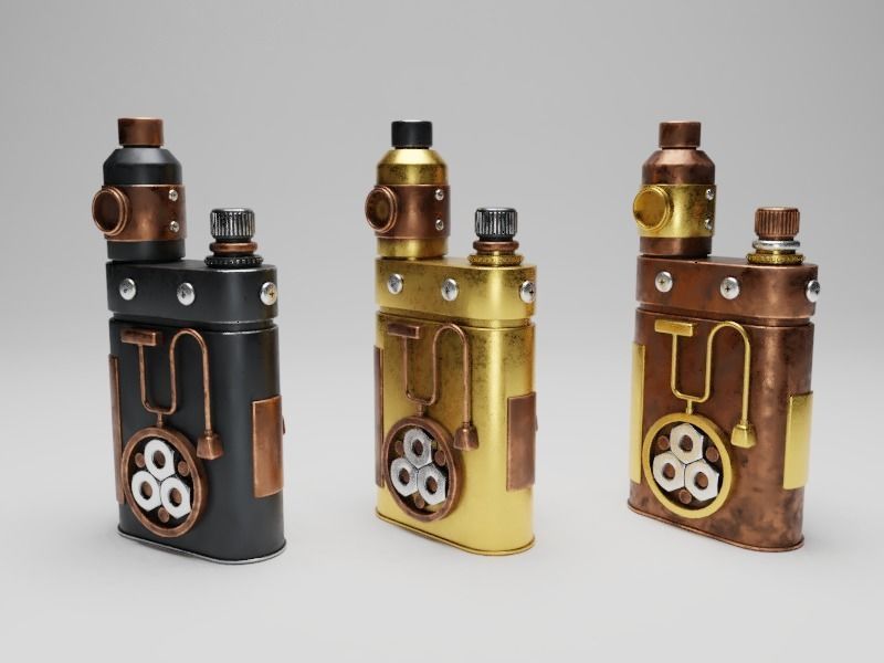 Steampunk Lighter 3D model_2