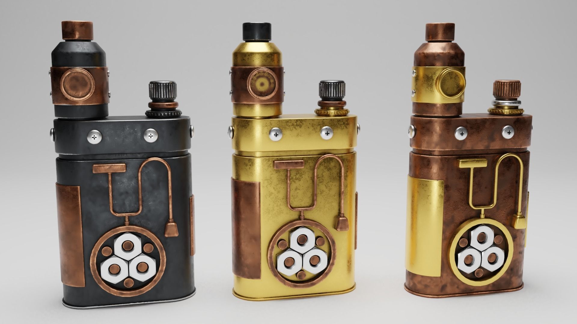 Steampunk Lighter 3D model_5