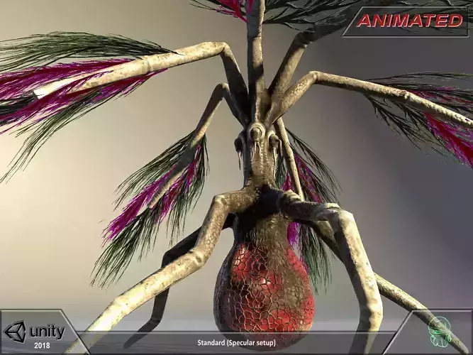 Alien flora - plant 08  Low-poly 3D model