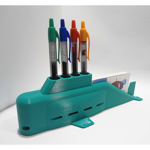 Submarine Pens and Business Cards Holder 3D print model