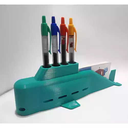 Submarine Pens and Business Cards Holder 3D print model Submarine Pens and Business Cards Holder 3D print model