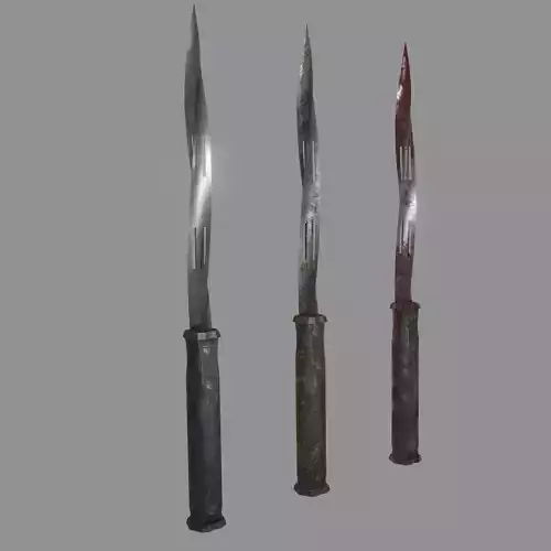 cyclone knife - 3 texture styles Low-poly 3D model