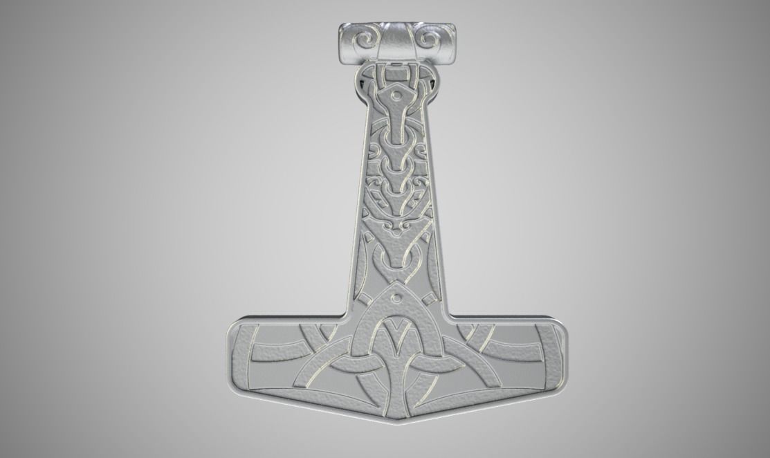 Mjolnir Necklace 3D print model_5