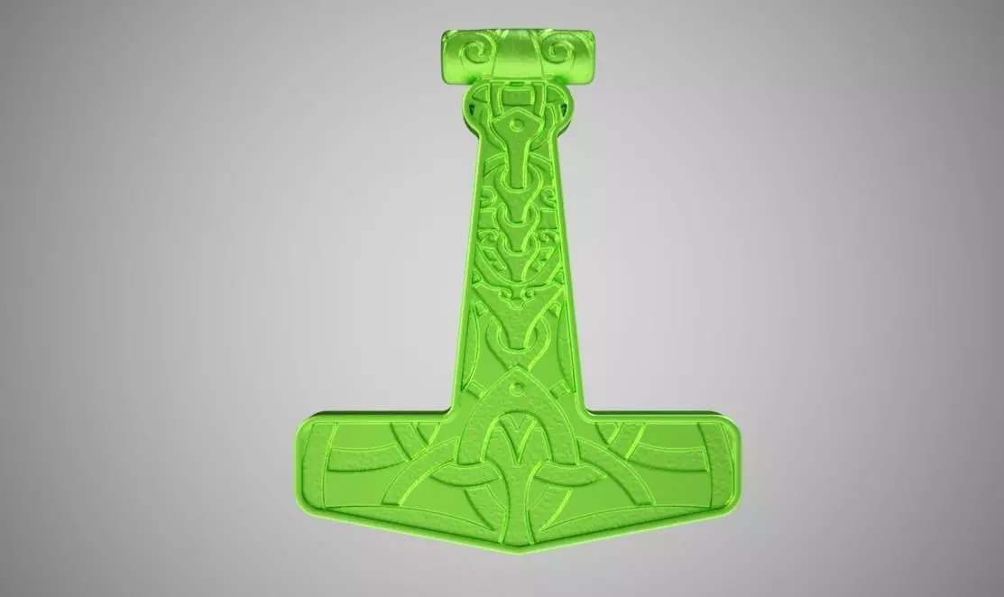 Mjolnir Necklace 3D print model_0