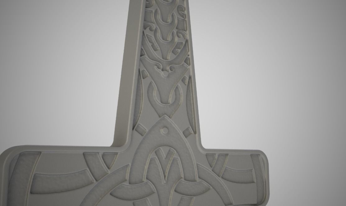 Mjolnir Necklace 3D print model_4