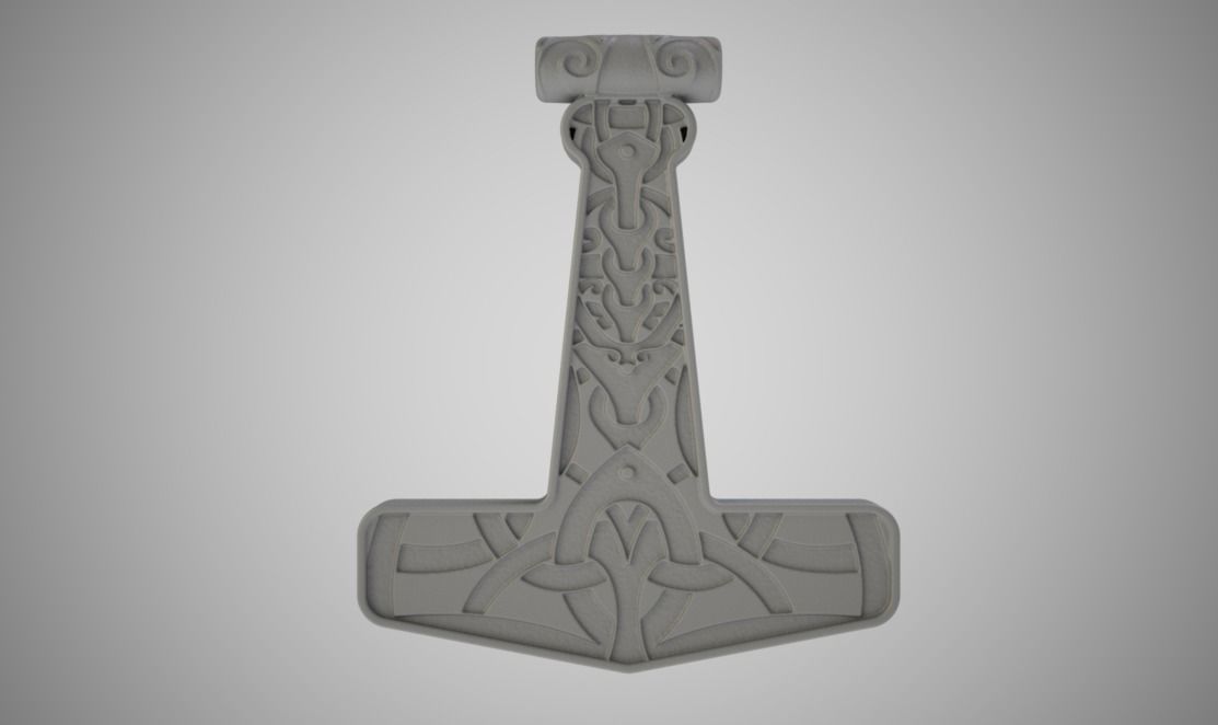 Mjolnir Necklace 3D print model_1