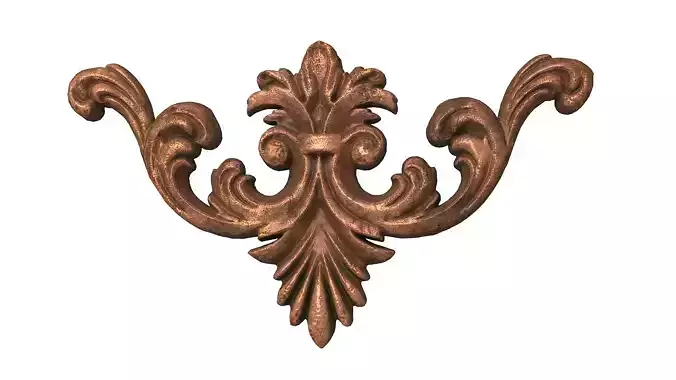 Carved scroll 02 Low-poly 3D model