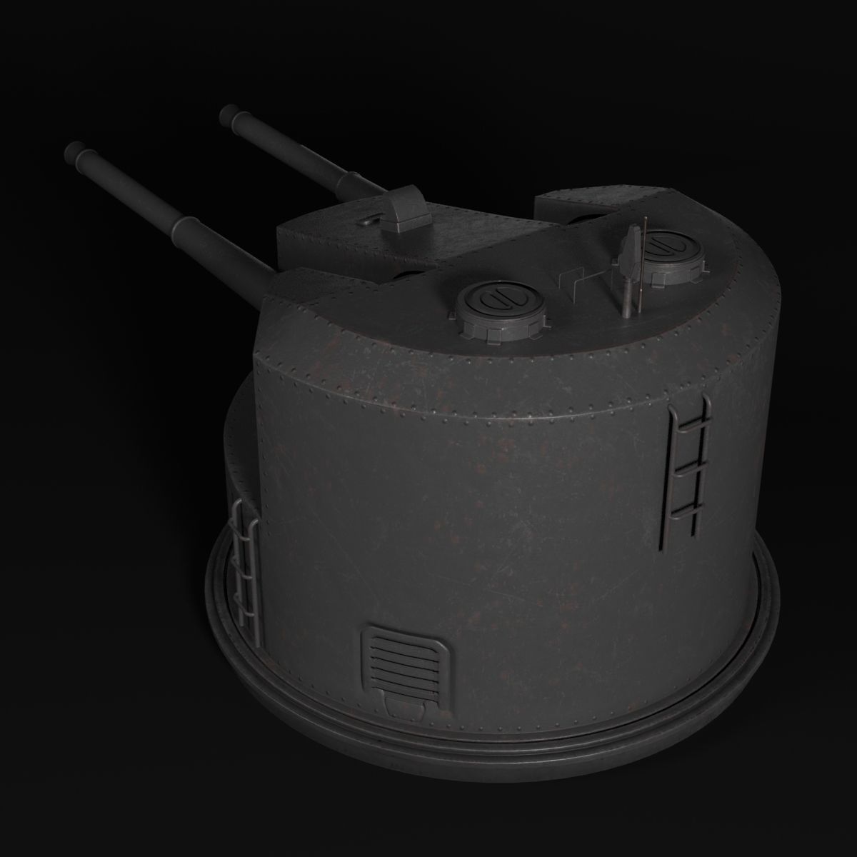 Warship Turret 3D model_4