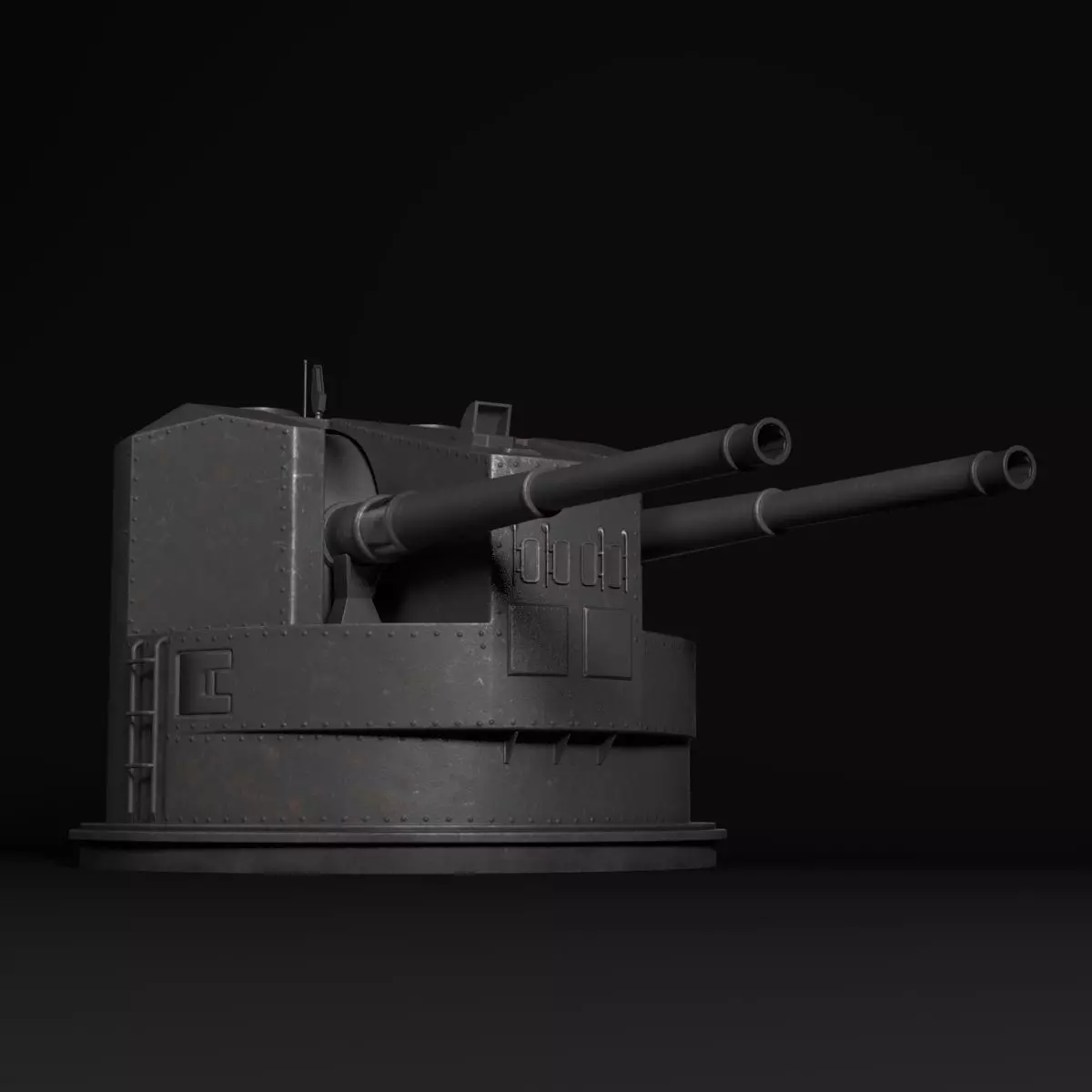 Warship Turret 3D model_0