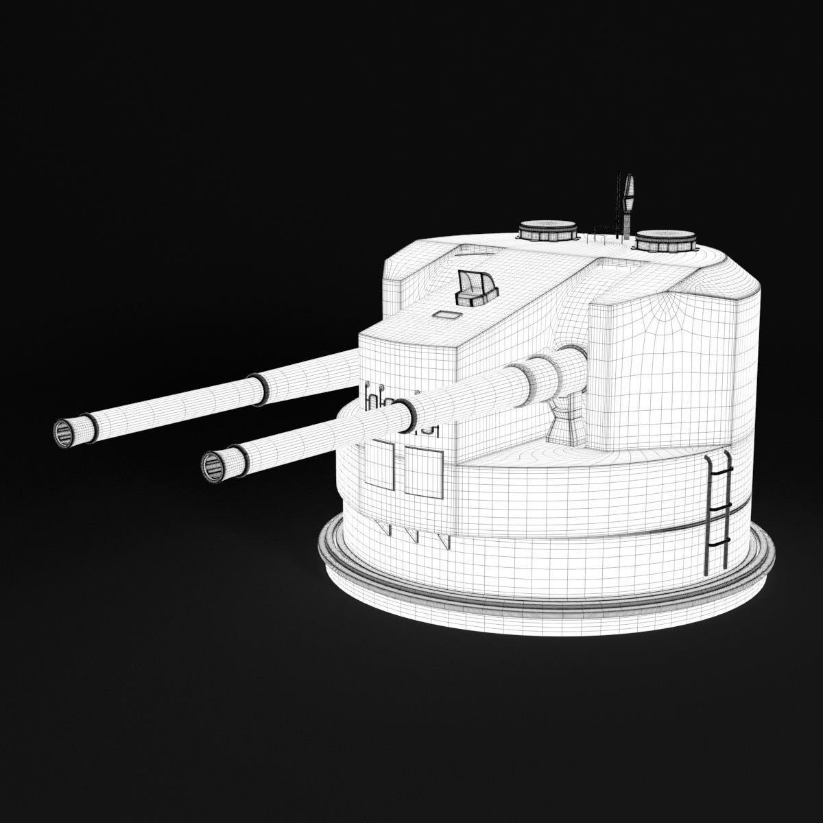 Warship Turret 3D model_7