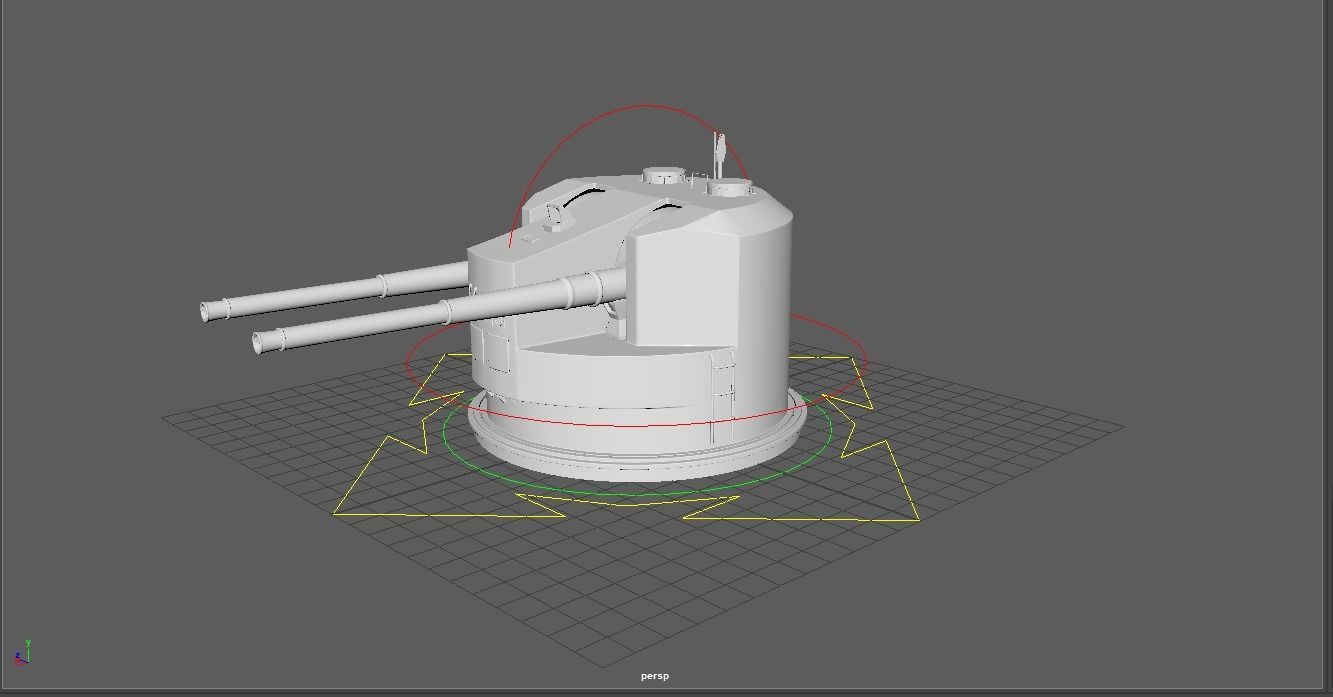 Warship Turret 3D model_8