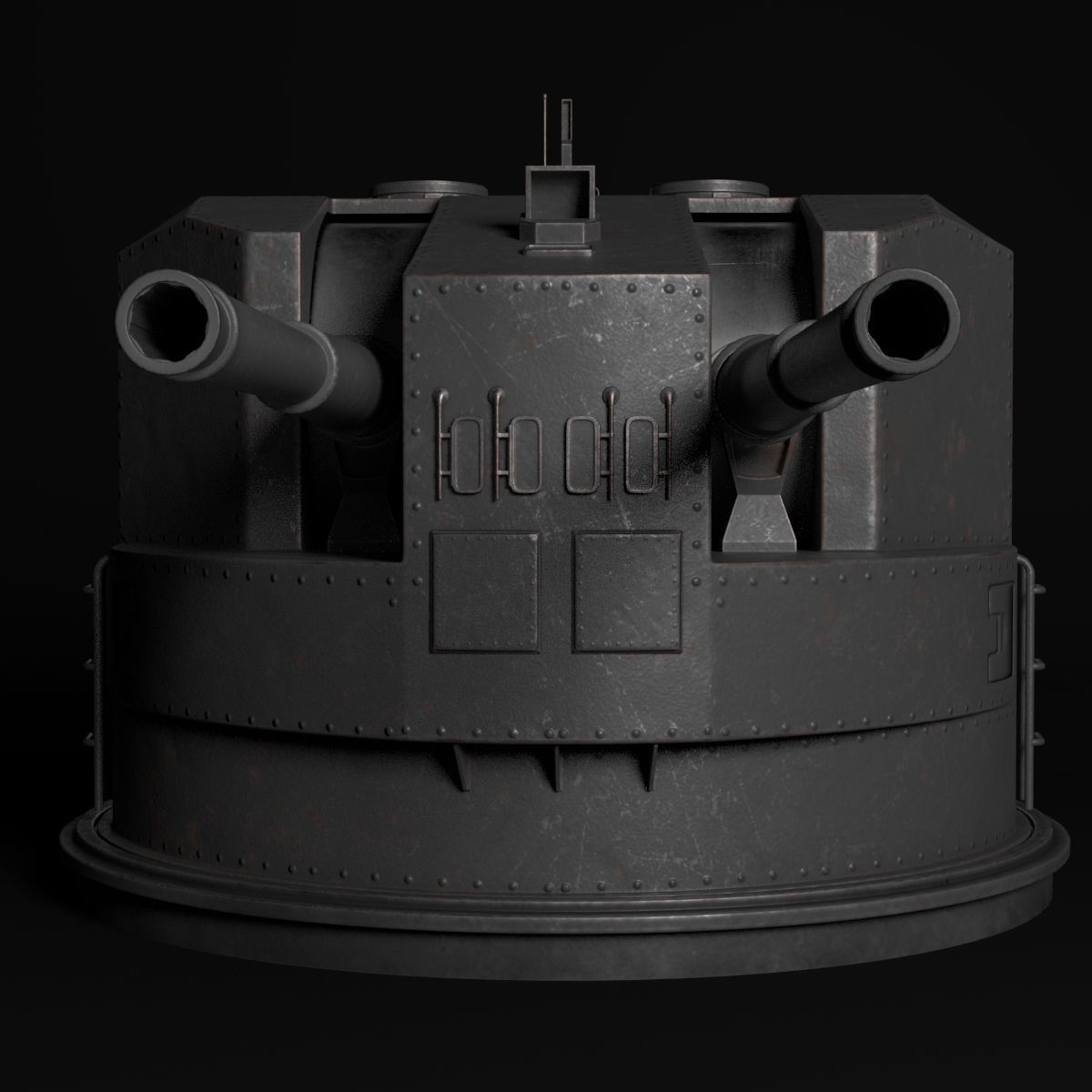Warship Turret 3D model_2