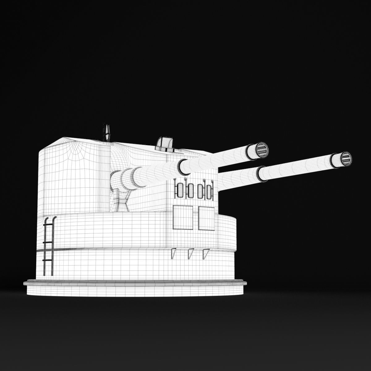 Warship Turret 3D model_1