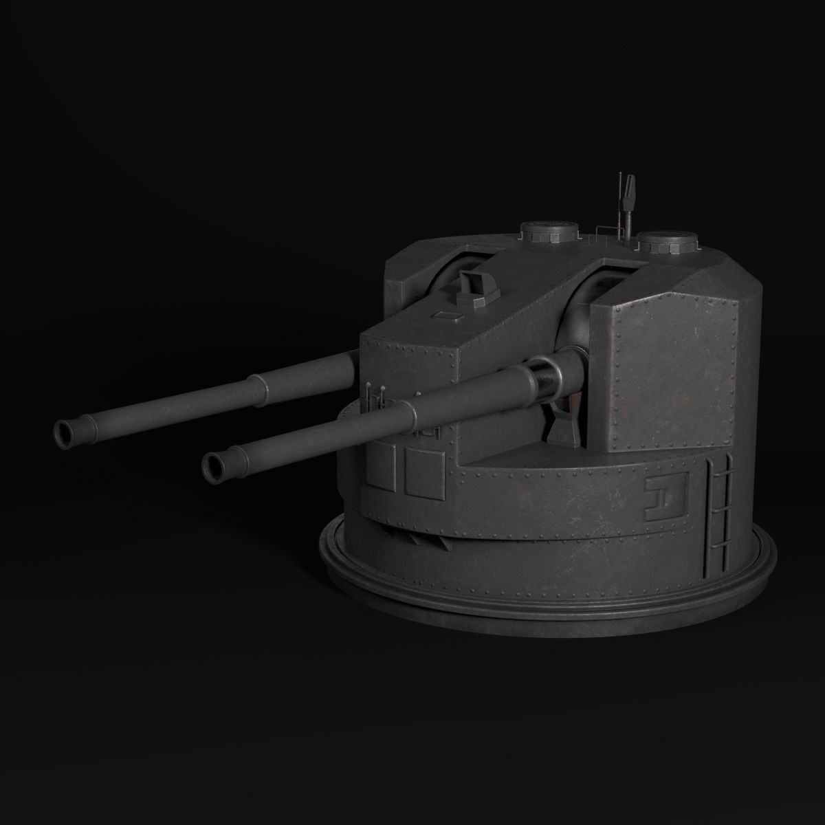 Warship Turret 3D model_6