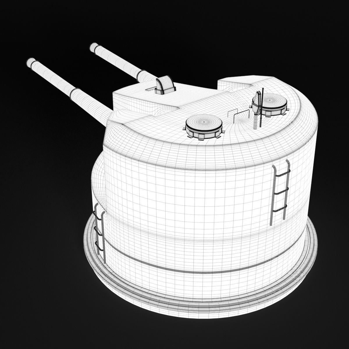 Warship Turret 3D model_5