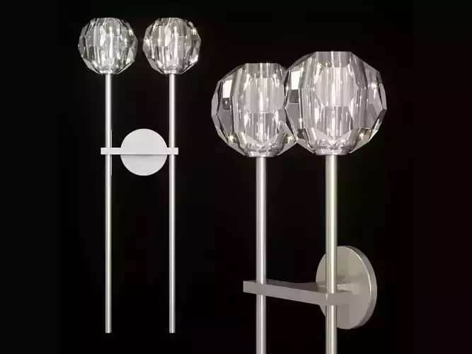 Restoration Hardware BOULE DE CRISTAL GRAND DOUBLE SCONCE 