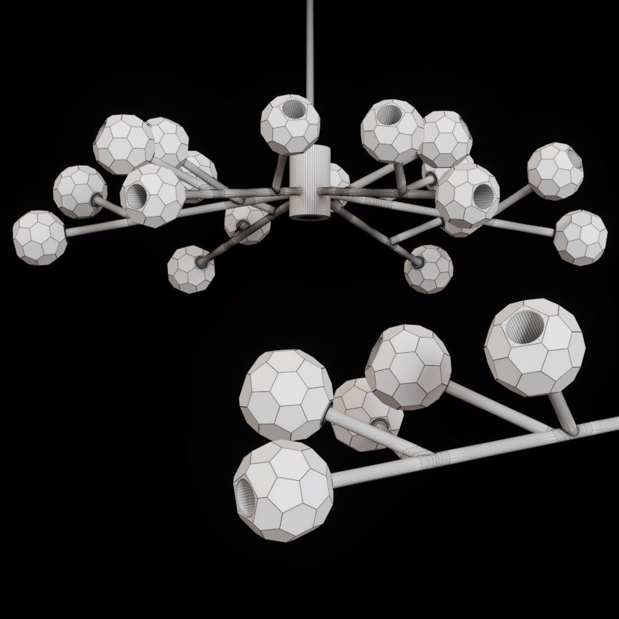 Restoration Hardware BOULE DE CRISTAL ROUND CHANDELIER 48 3D model_1