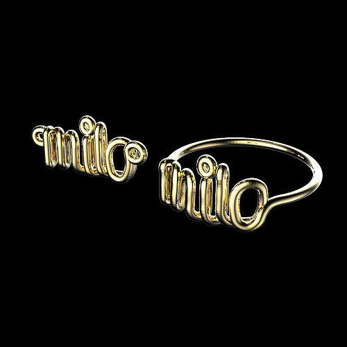 Personalized Wire Name Ring and Necklace 3D print model