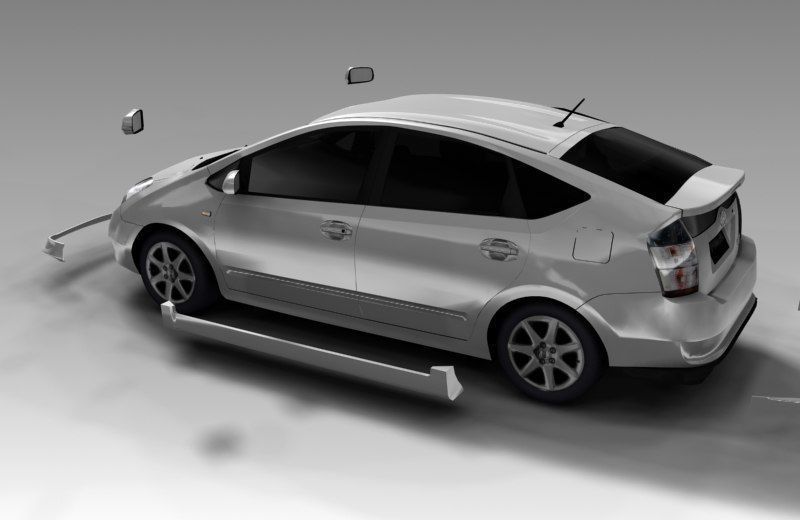 Toyota prius car model full option and  material for all scene  3D model_1