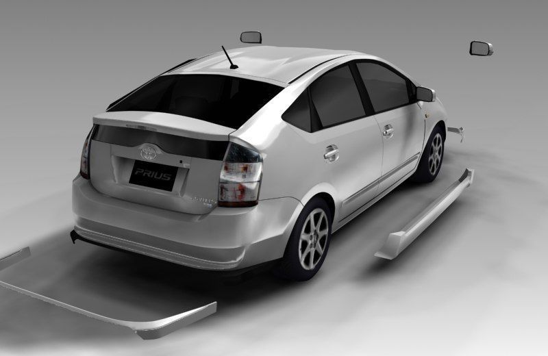 Toyota prius car model full option and  material for all scene  3D model_2