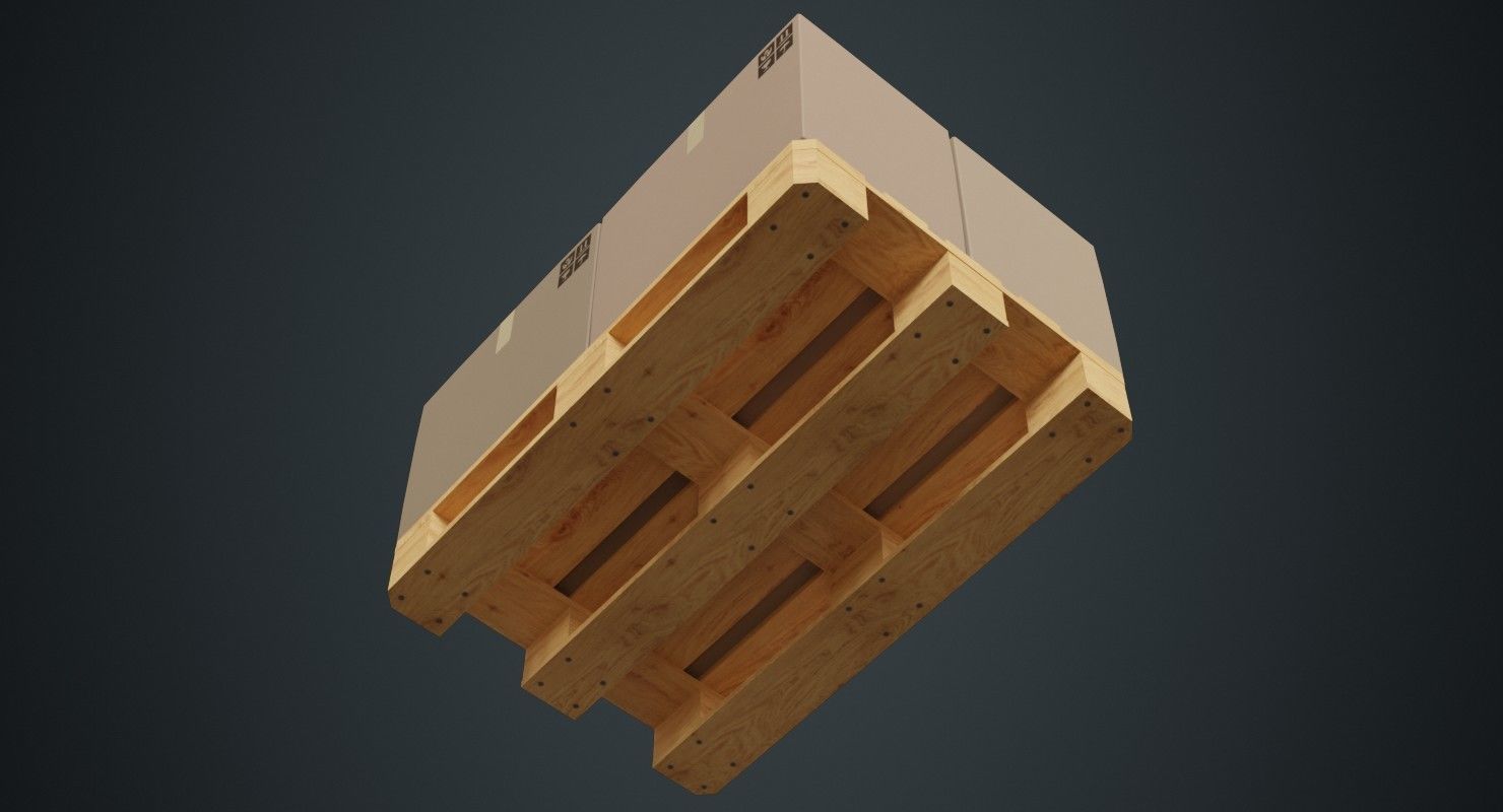 Pallet 2A Low-poly 3D model_4