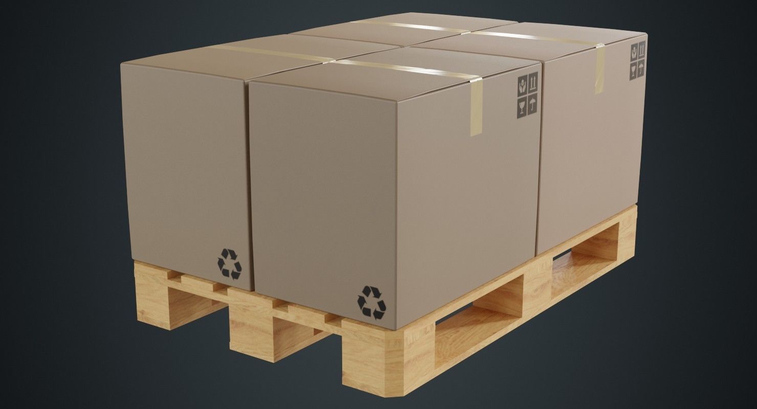 Pallet 2A Low-poly 3D model_1