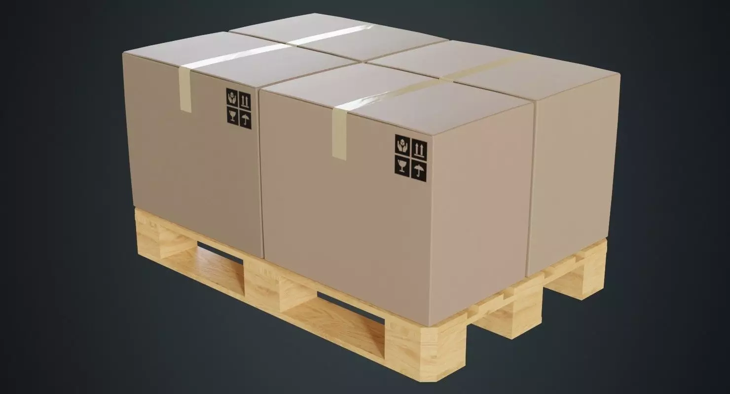 Pallet 2A Low-poly 3D model_0