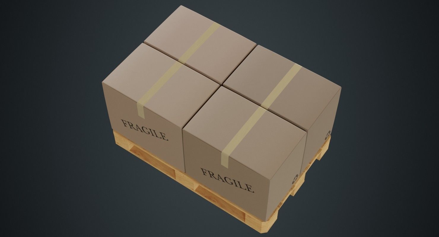 Pallet 2A Low-poly 3D model_2