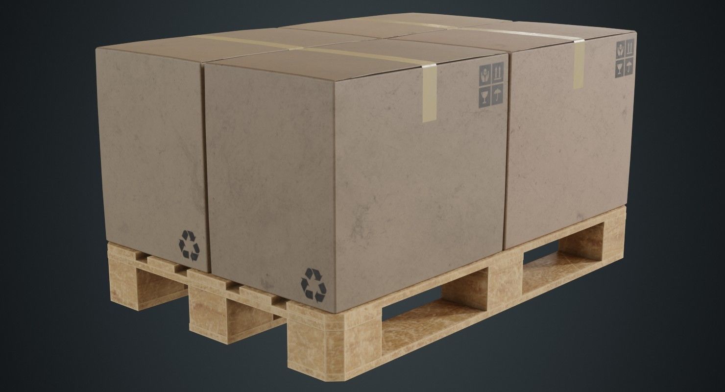 Pallet 2B Low-poly 3D model_1