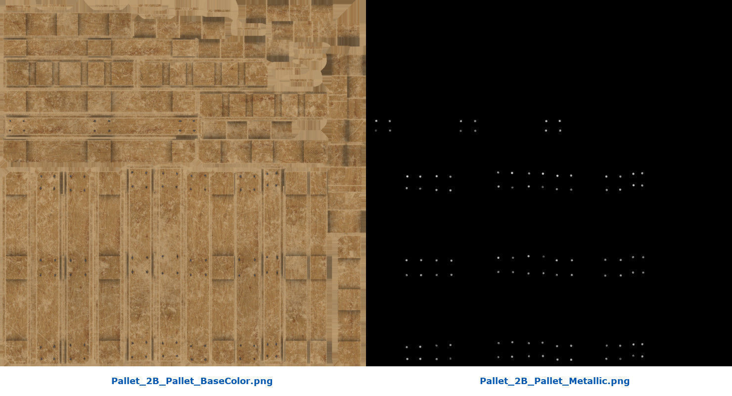Pallet 2B Low-poly 3D model_10