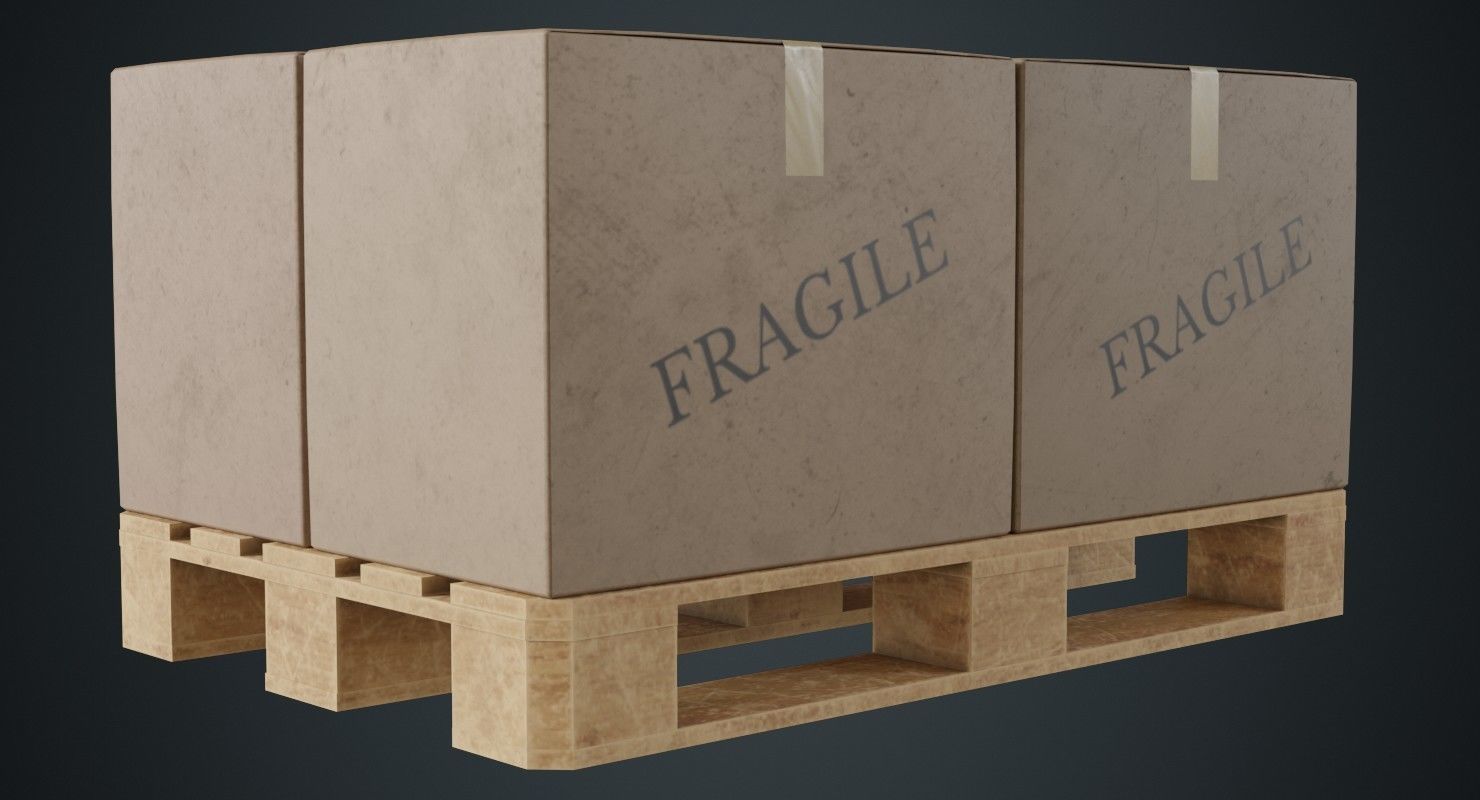 Pallet 2B Low-poly 3D model_3