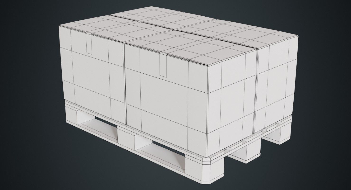 Pallet 2B Low-poly 3D model_5