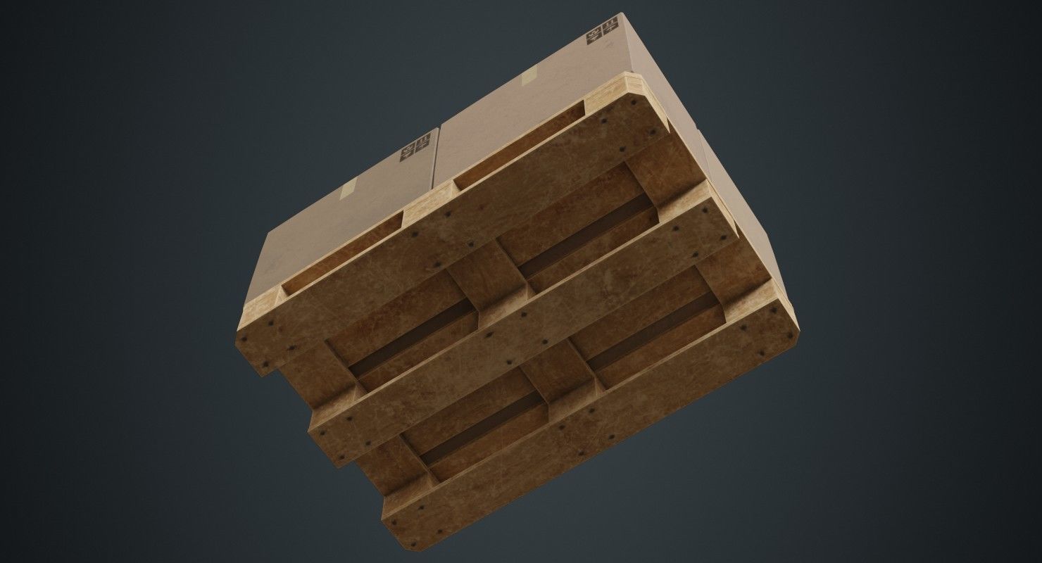 Pallet 2B Low-poly 3D model_4
