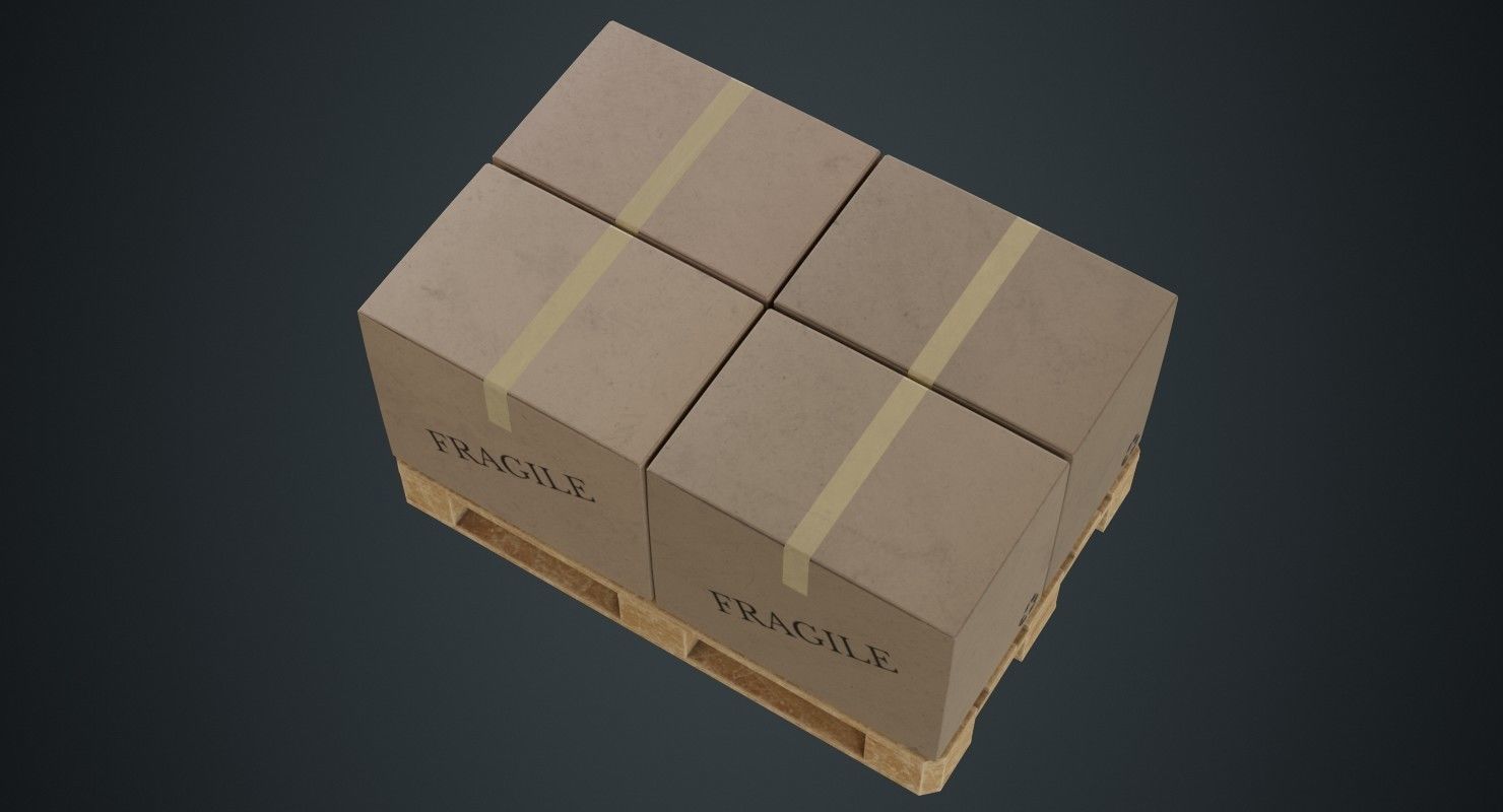 Pallet 2B Low-poly 3D model_2