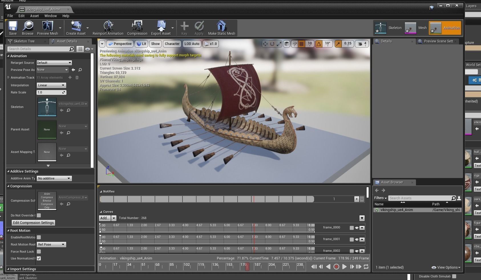 Viking Ship - Viking Drakar PBR Low-poly 3D model_8