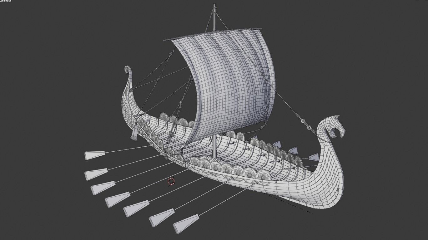 Viking Ship - Viking Drakar PBR Low-poly 3D model_6