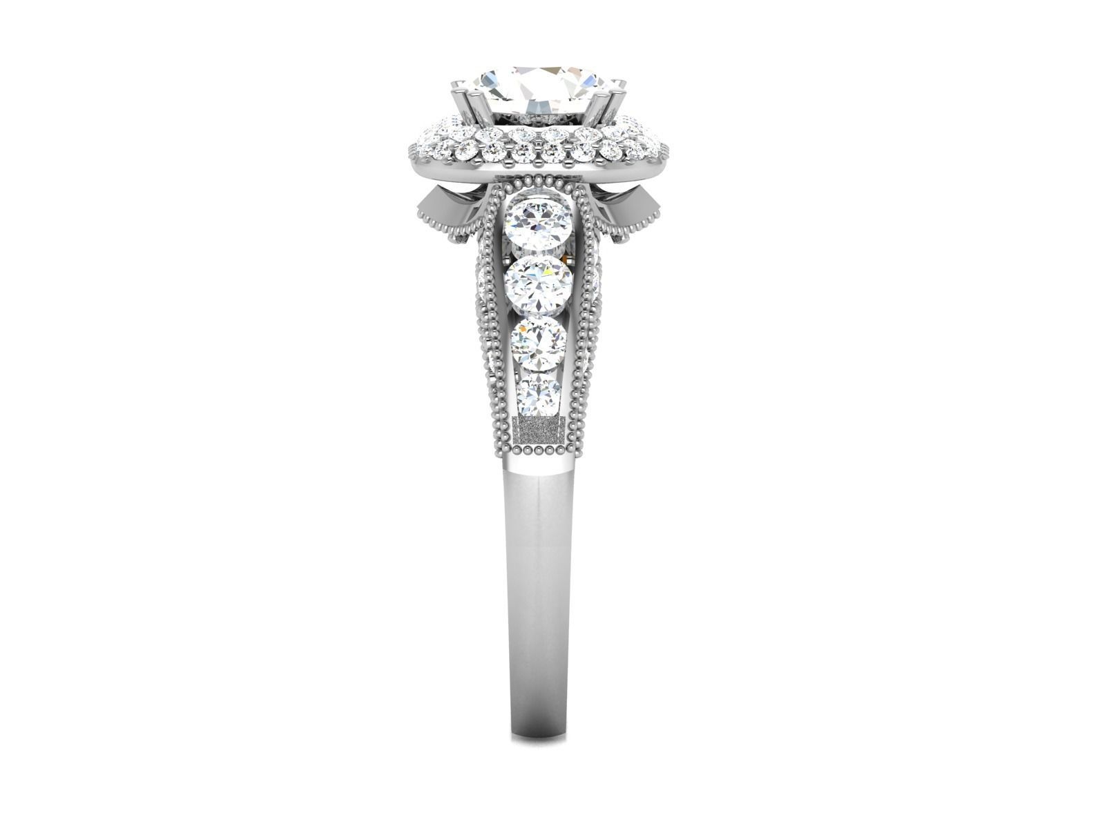 Solitaire ring 3dm stl render detail 3D print model 3D print model_10