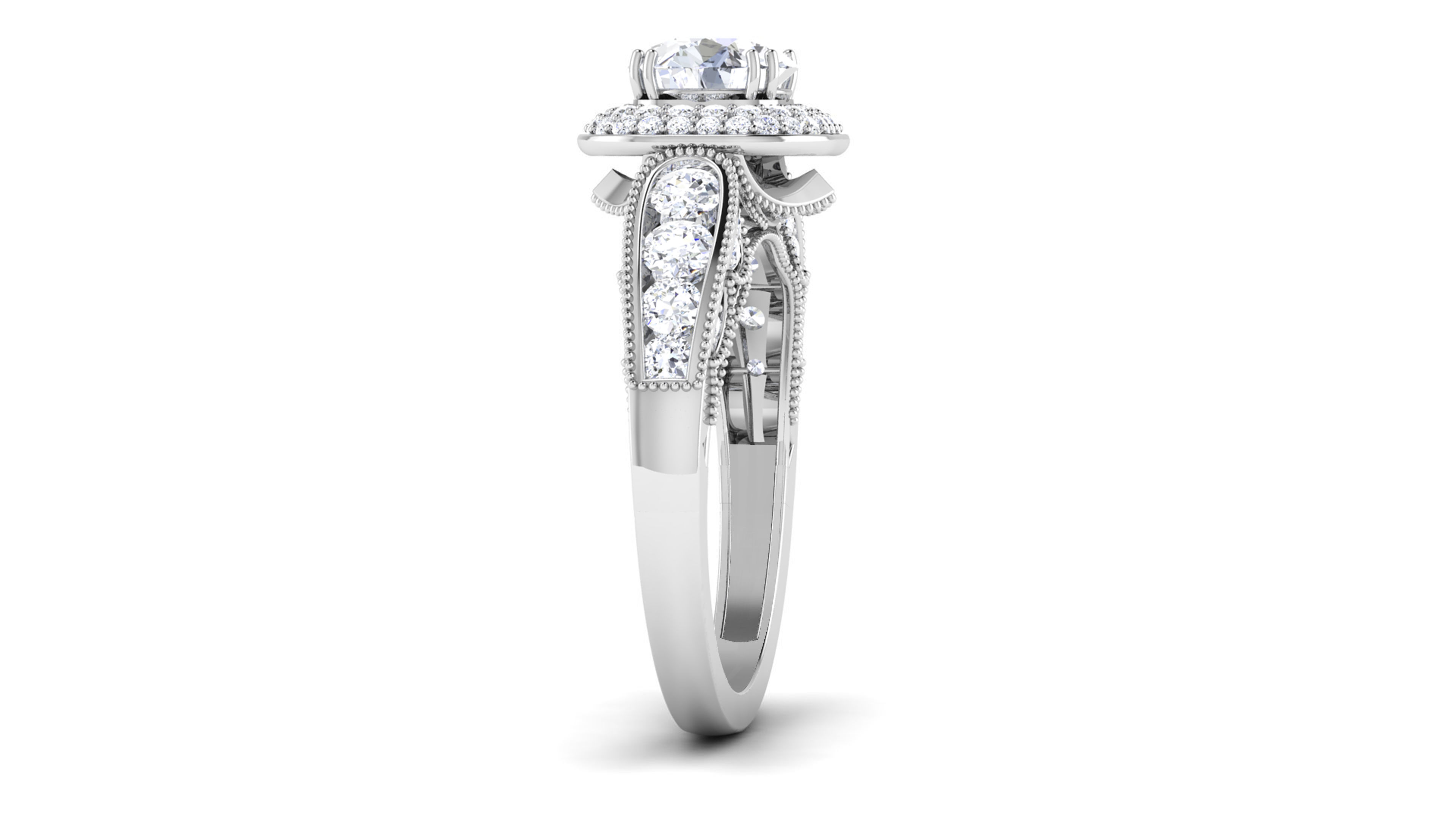 Solitaire ring 3dm stl render detail 3D print model 3D print model_3