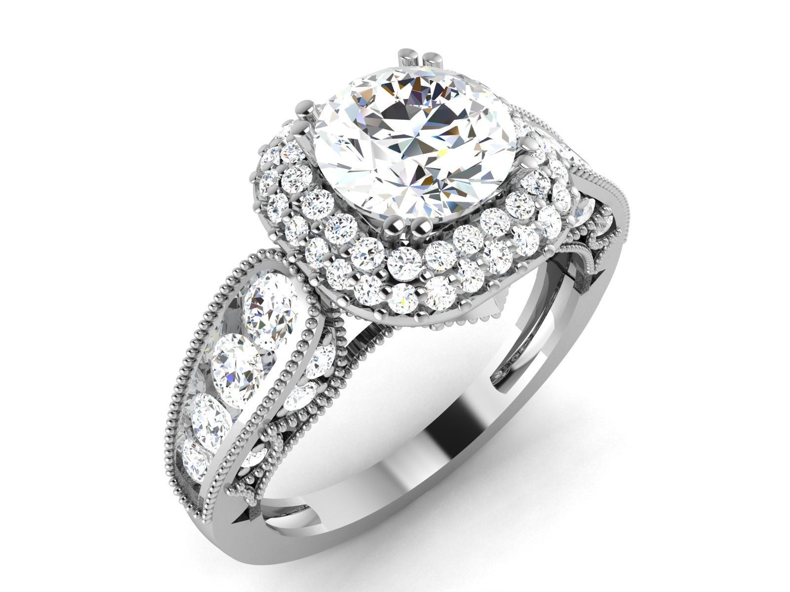 Solitaire ring 3dm stl render detail 3D print model 3D print model_6