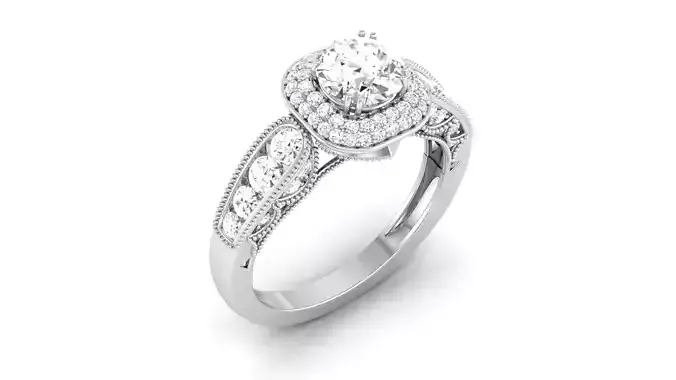 Solitaire ring 3dm stl render detail 3D print model