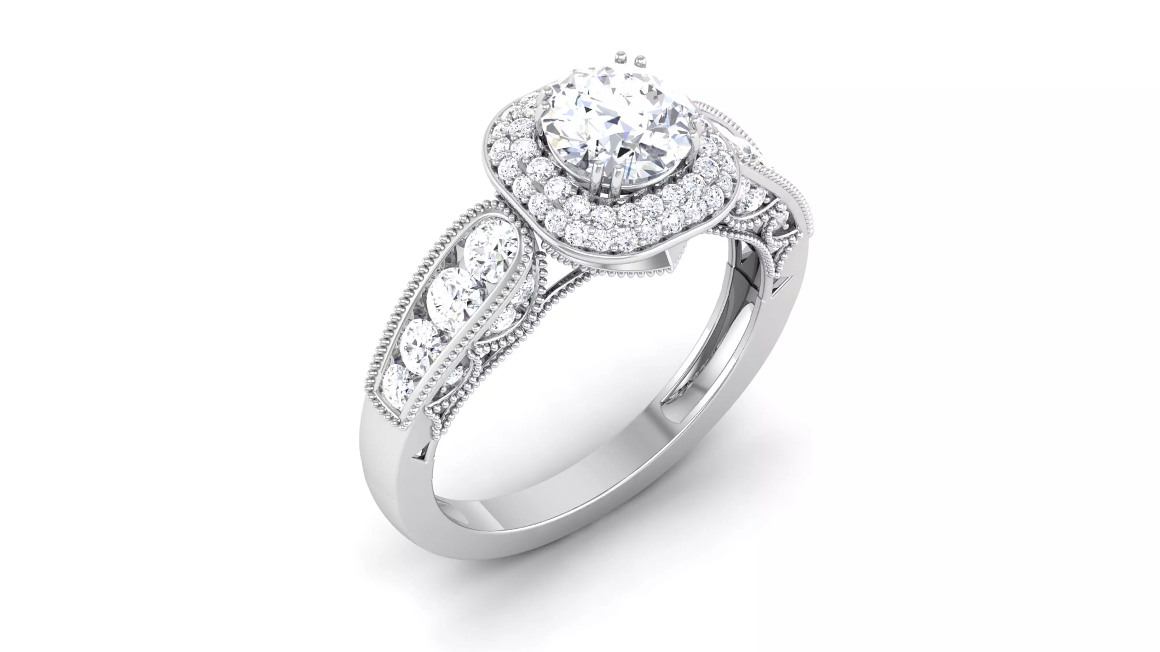 Solitaire ring 3dm stl render detail 3D print model 3D print model_0