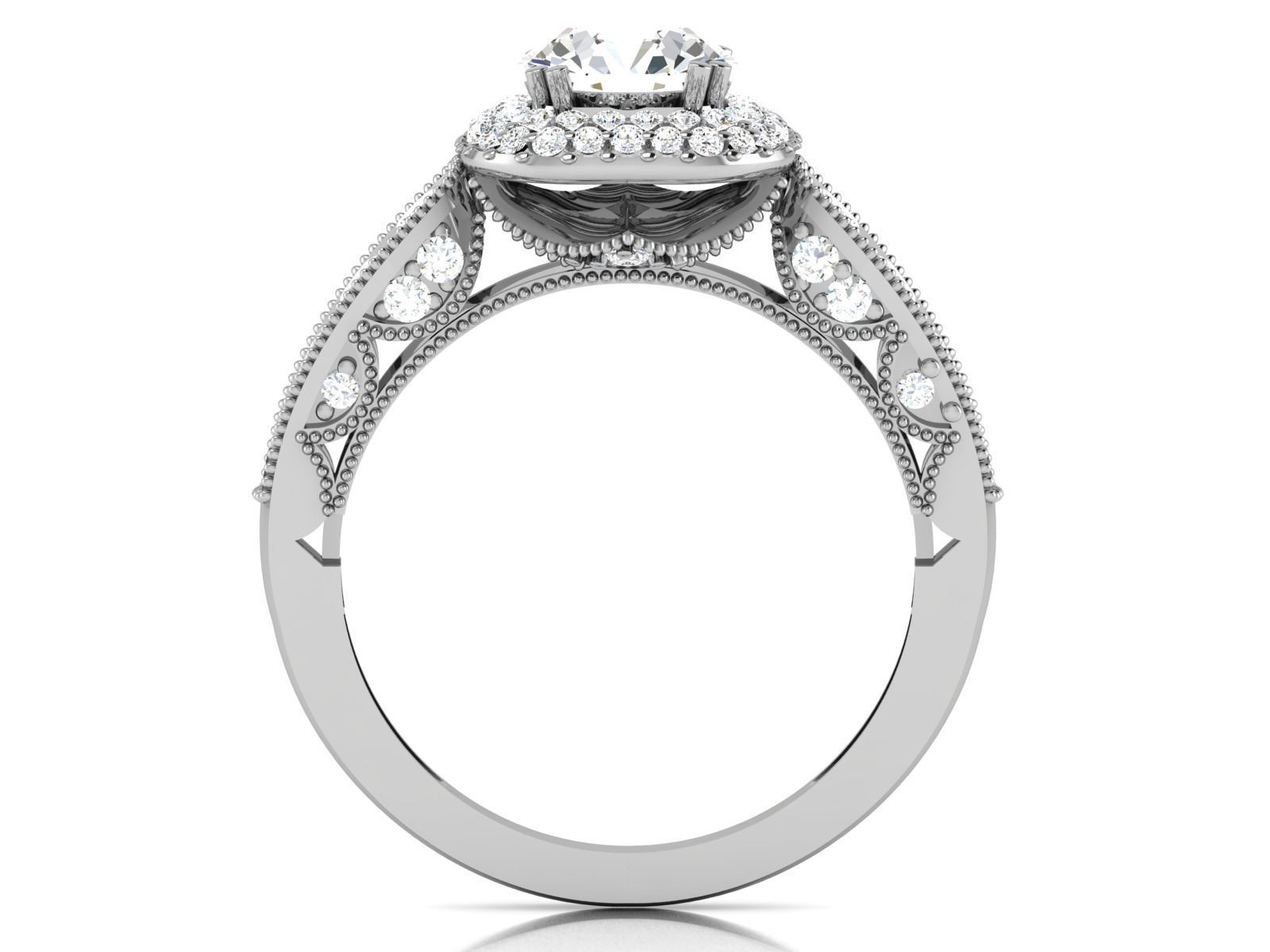 Solitaire ring 3dm stl render detail 3D print model 3D print model_8