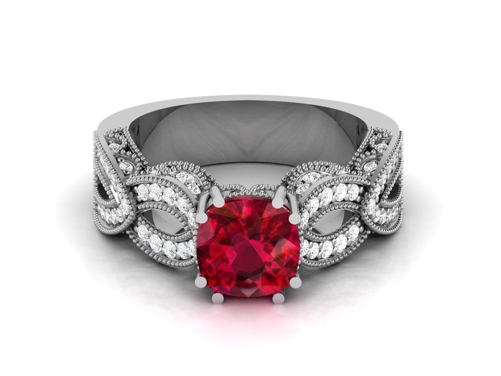 Solitaire ring 3dm stl render detail 3D print model 3D print model_10