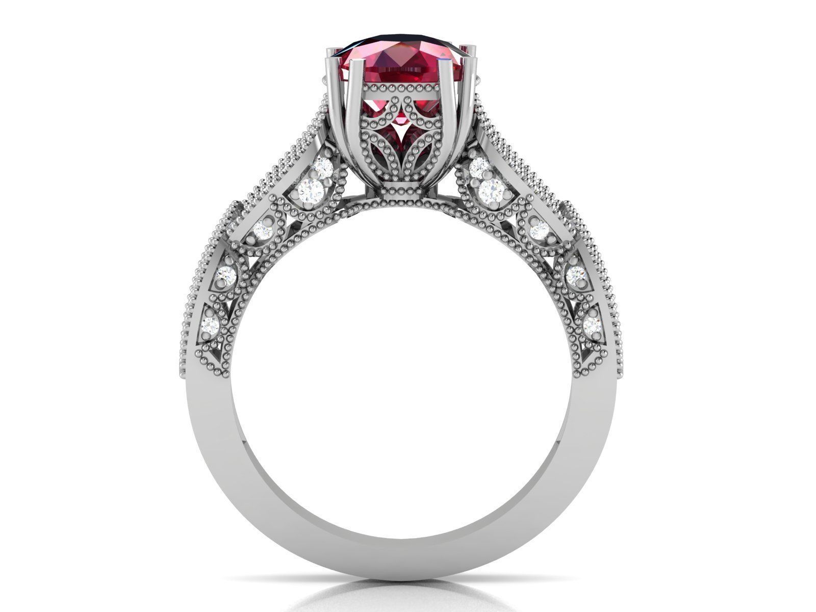 Solitaire ring 3dm stl render detail 3D print model 3D print model_2