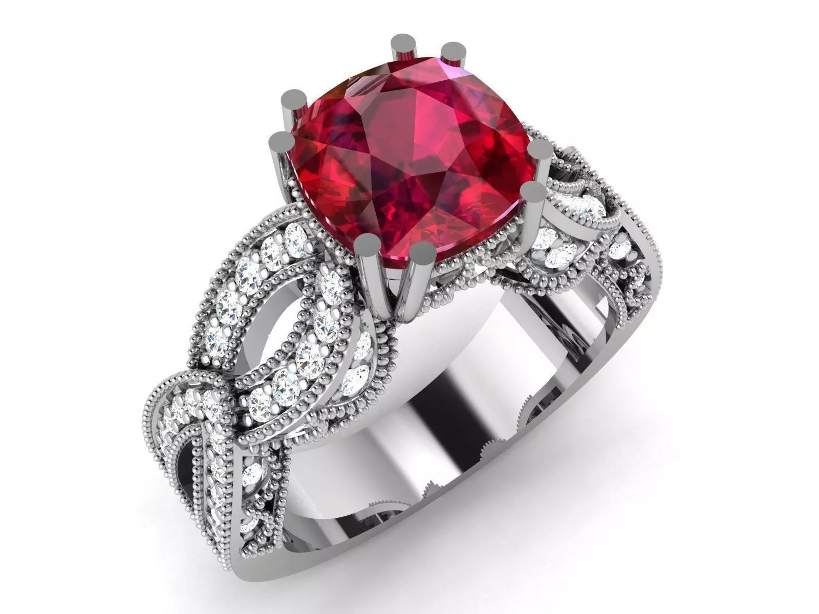 Solitaire ring 3dm stl render detail 3D print model 3D print model_0