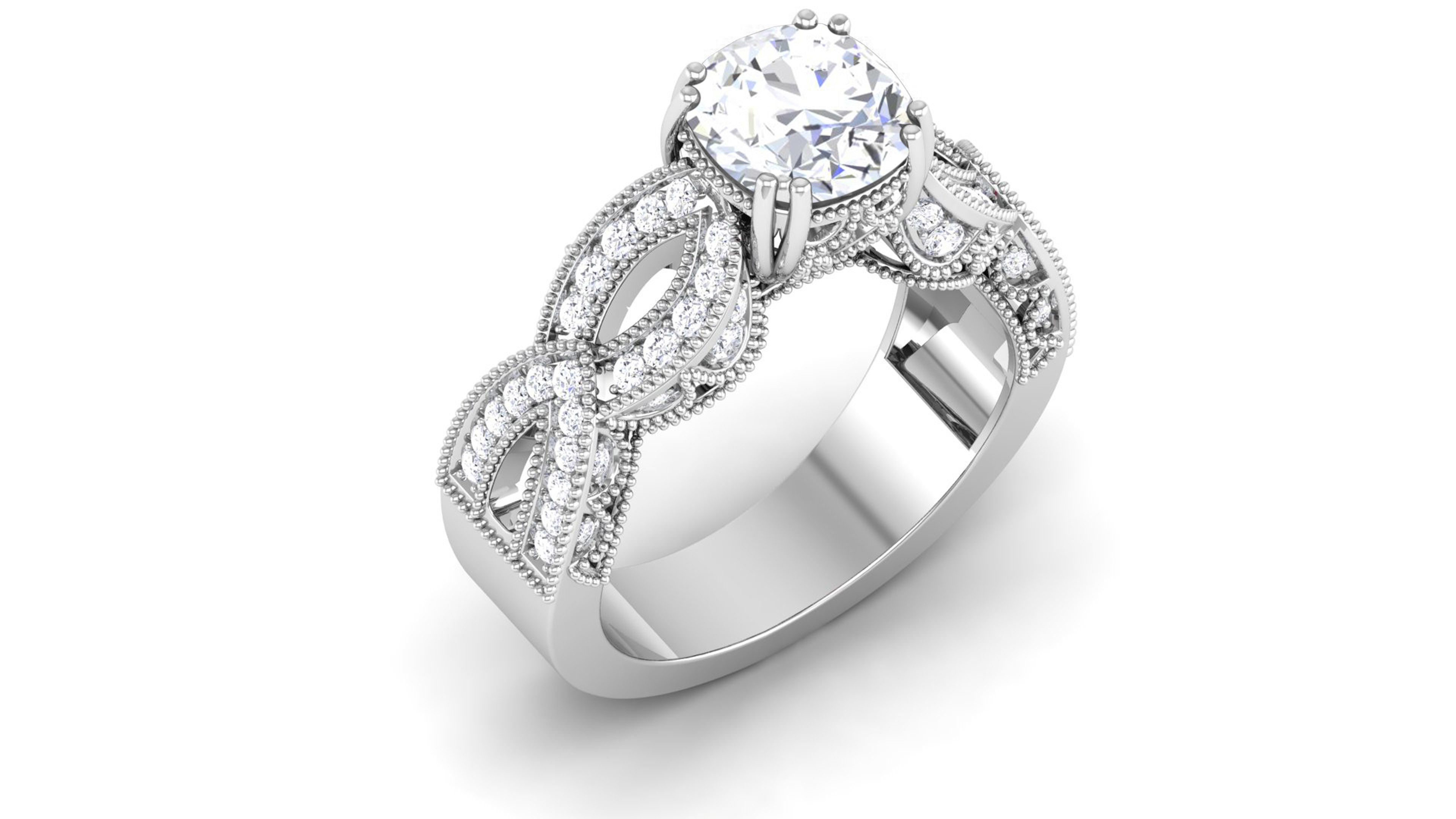 Solitaire ring 3dm stl render detail 3D print model 3D print model_9